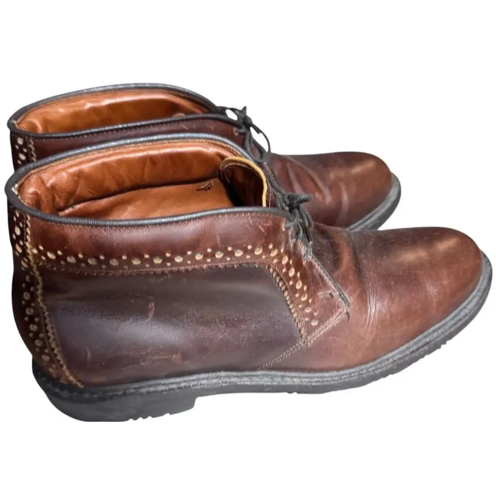 Allen Edmonds Bellevue Chukka Ankle Boots Men's 10 Brown Leather Brogue Outdoor